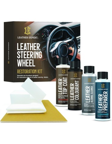 Leather Expert Steering Wheel Kit Black - Kit reparação volantes
