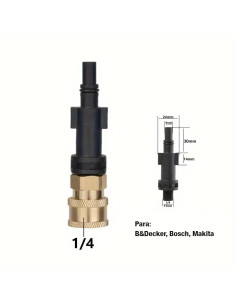 Conector rápido 1/4 a Black Decker / Bosch / Makita